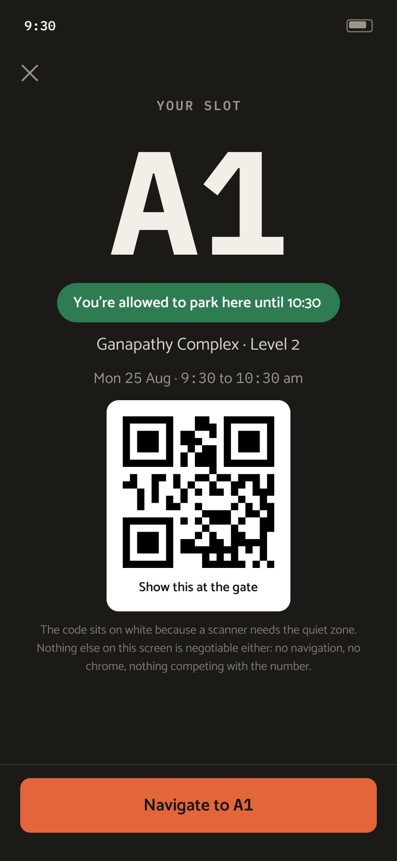 BeeParked arrival pass